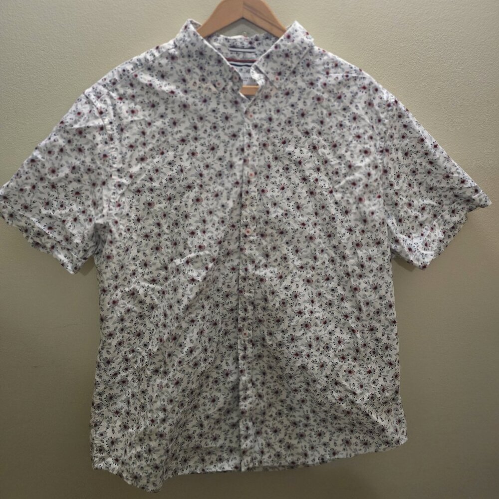 Denim & Flower Button up flower print shirt